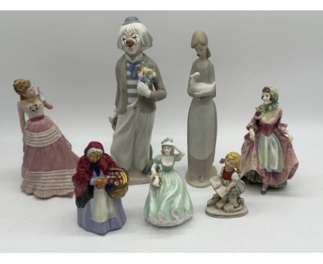 Collection of Figurines to include Wedgewood, NAO, Royal Doulton, and others. 
Good condition, no damage. 