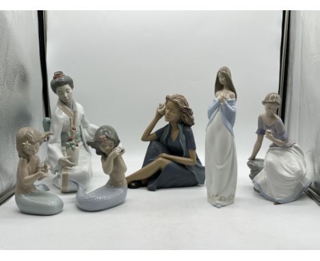 Collection of Five Large NAO Porcelain Figurines and One Other Resin Figure. 
All NAO is in good condition with no damage, re