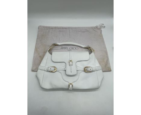 Jimmy Choo Tulita White Leather Hobo Handbag. 
No further descriptions, photographs, or condition reports are available for t