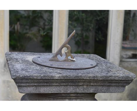 A sundial with stone base. H=125cm