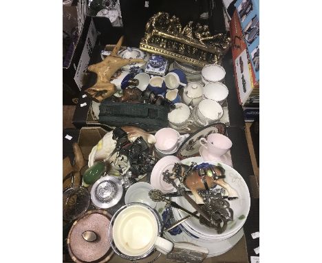 2 BOXES OF ASSORTED WARE  AND ITEM THE LAST SUPPER ORNIMENT AND OTHER