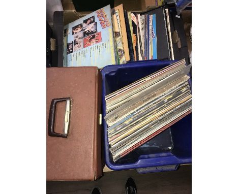 2 BOXES AND 1 RECORDER CASE OF RECORDS
