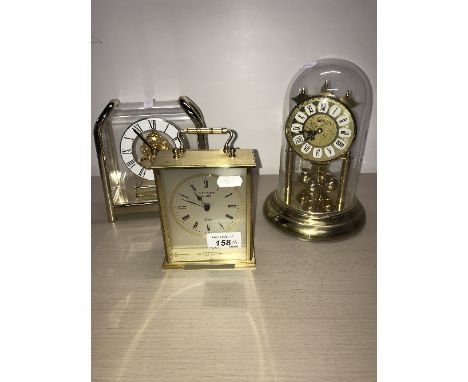 3 MANTLE CLOCKS INC SKELETON DOME CLOCK