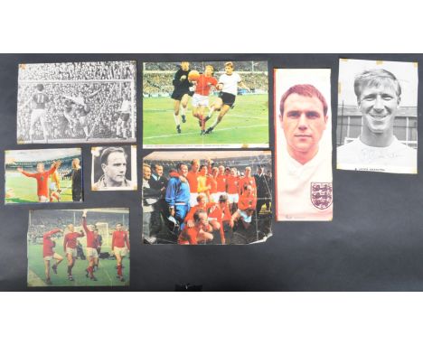 Football Autographs - World Cup 1966 - England - A collection of x8 vintage autographs on photos removed from a football albu
