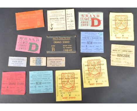 A quantity of 1960s &amp; 1970s Bristol City football tickets and season tickets comprising of home and away game tickets vs 