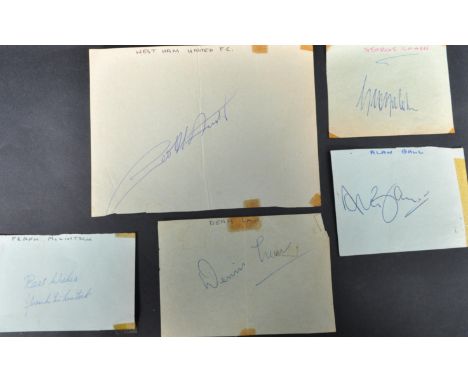 Vintage 1960s autographs - Frank McLintock (1939-Present)-Arsenal, Denis Law (1940-Present) - Manchester United, Geoff Hurst 