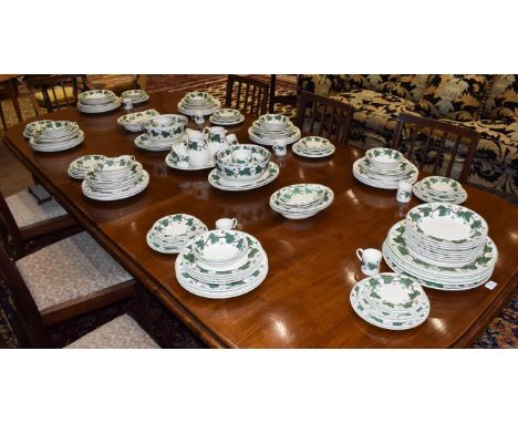 A Wedgwood Earthenware Dinner Service, modern, decorated with the Napoleon Ivy pattern, printed marks, comprising: 28 dinner 