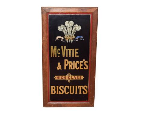 A McVitie &amp; Price's High Class Biscuits Advertising Mirror, early 20th century, decorated with Prince of Wales feathers a