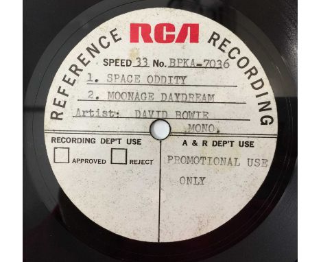 DAVID BOWIE - SPACE ODDITY, MOONAGE DAYDREAM, LIFE ON MARS?, IT AIN'T EASY EP (RCA ACETATE - BPKA 7036). A lovely 10" acetate