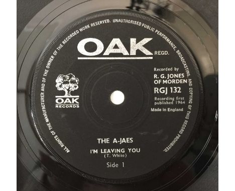 THE A-JAES - I'M LEAVING YOU/ KANSAS CITY 7" (UK BEAT - OAK - RGJ 132). A rare to see slice of 60's beat by The A-Jaes, their