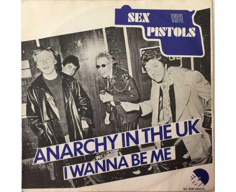 SEX PISTOLS - ANARCHY IN THE UK 7" (5C 006-06294 - DUTCH PRESSING). A smashing copy of Sex Pistols - Anarchy In The UK c/w I 