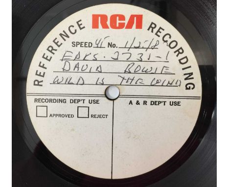 DAVID BOWIE - WILD IS THE WIND 10" (RCA ACETATE - EPKS2731-1). A lovely single-sided acetate here by David Bowie with Wild Is
