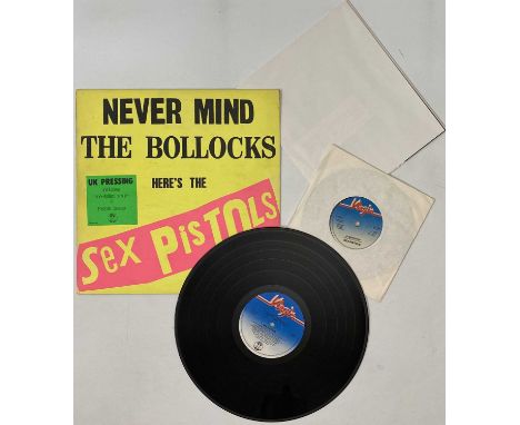 SEX PISTOLS - NEVER MIND THE BOLLOCKS LP (COMPLETE ORIGINAL COPY WITH POSTER AND 7" - 'SPOTS 001'). Always a pleasure to see 