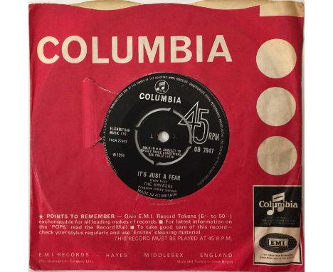 THE ANSWERS - IT'S JUST A FEAR 7" (COLUMBIA DB 7847). A rockin' cut here by The Answers to include It's Just A Fear c/w You'v