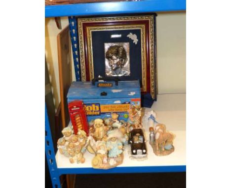 Princess Diana picture, Bob the Builder DVD tool box, Cherished Teddy ornaments, pictures, etc