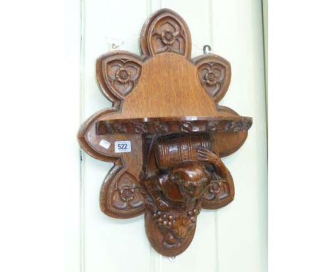19th Century carved oak mariner wall bracket