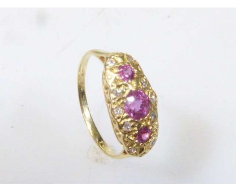 18ct gold, ruby and diamond ring