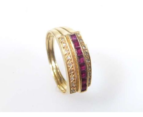 18ct gold, ruby and diamond ring