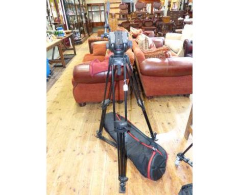 Manfrotto camera tripod with Manfrotto 504 HD head and case