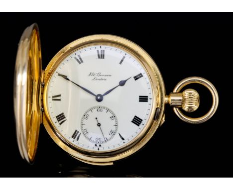 A George V 18ct Gold Full Hunting Cased Minute Repeating Pocket Watch, by J. W. Benson, 62 &amp; 64 Ludgate Hill, London, No.