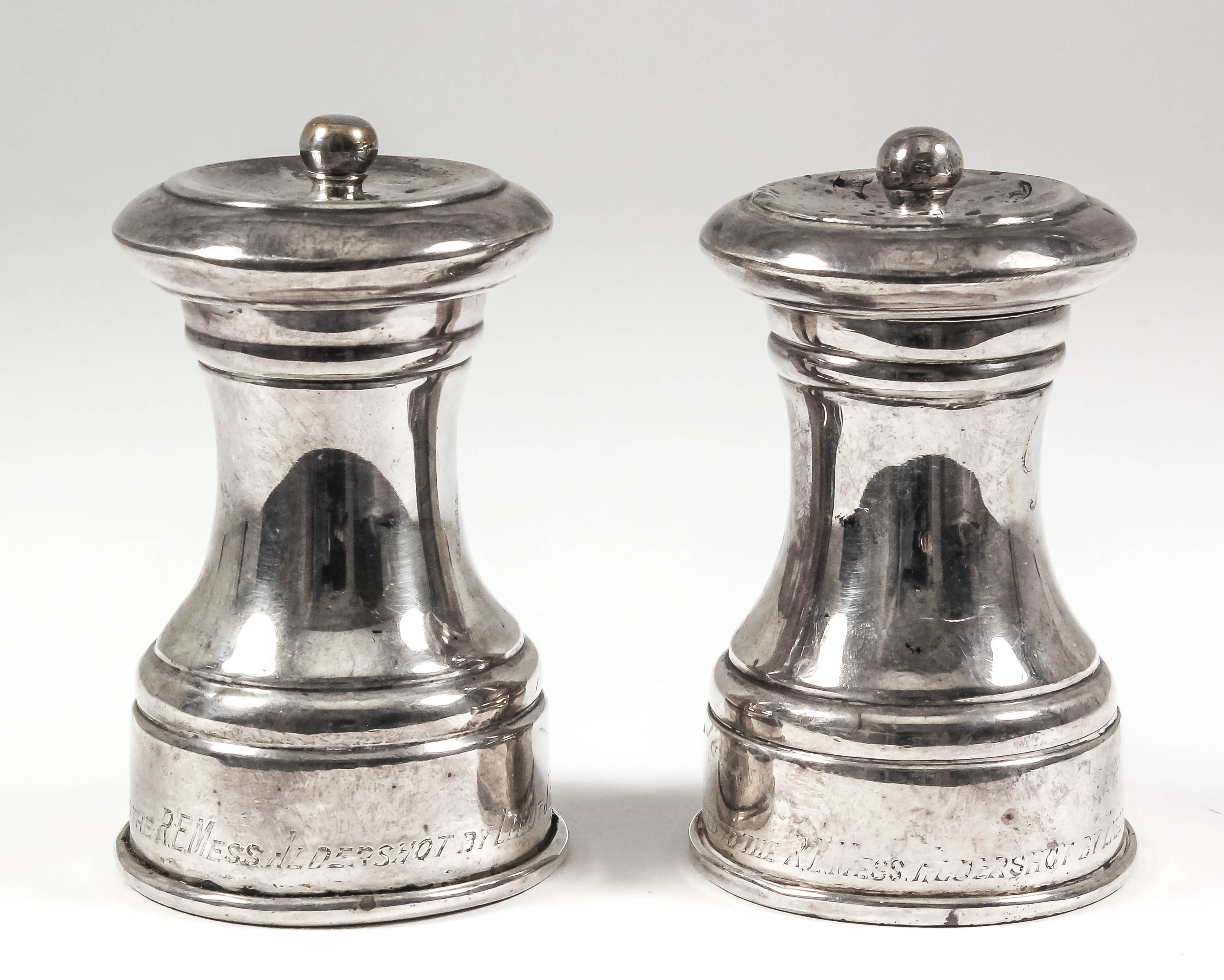 A Pair of Late Victorian Silver Salt and Pepper Mills, by J. P., London