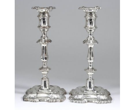 A Pair of Elizabeth II Silver Pillar Candlesticks, by John Dixon &amp; Sons, Sheffield 1963, of 18th Century design, the shap