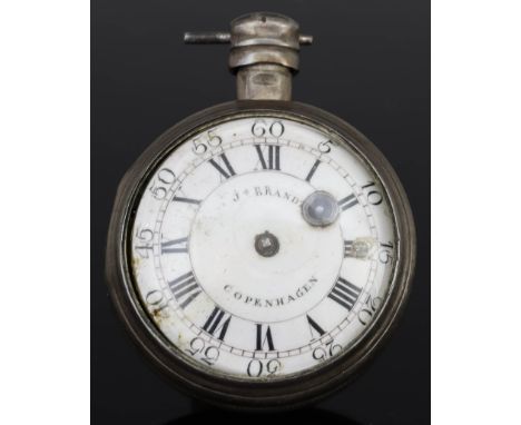 A Late 18th Century Danish Silver Cased Quarter Repeating Verge Pocket Watch, by Joachim Brandt of Copenhagen, (unnumbered), 