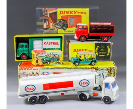 A Group of Four DinkyToys Diecast Model Vehicles, including - Bedford T.K. box van, No. 450, Bedford "Coca Cola" truck, No. 4