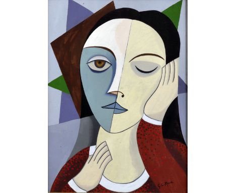 AFTER GASTON LOUIS ROUX (1904-1988) - Gouache - Cubist portrait of a girl, bears signature in black, paper 15.5ins x 11.75ins