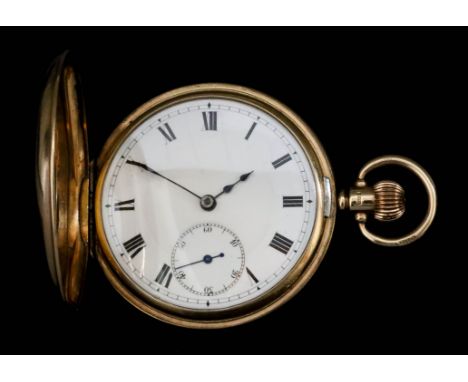 A George VI 9ct Gold Half Hunting Cased Pocket Watch, by Dennison Watchcase Company, hallmarked Birmingham 1938, keyless, No.