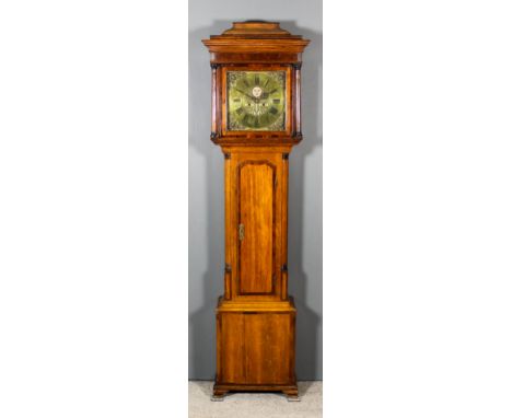 An Oak Longcase Clock, 18th Century, by John Seddon of Frodsham, the 12.5ins square brass dial with wide brass chapter ring w