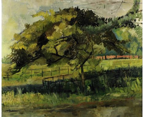 F.R. CULLINGFORD (20th Century English) - Oil painting - "Tree. No. 1", signed and dated '59, canvas 20ins x 24ins, in painte