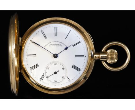 An early 20th Century German 14k Gold Full Hunting Cased Keyless Pocket Watch, by A. Lange &amp; Sohne of Glashutte, No. 5116