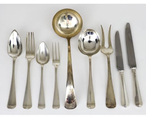 A Dutch Silver "Old English" Pattern Part Table Service, by various makers and dates, comprising - fifteen table spoons, thir