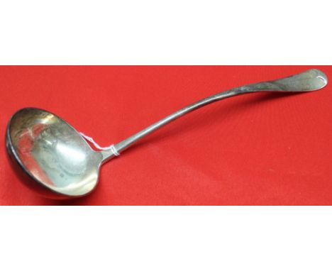 A Scottish silver soup ladle, rat tail design, Glasgow 1913, 286g