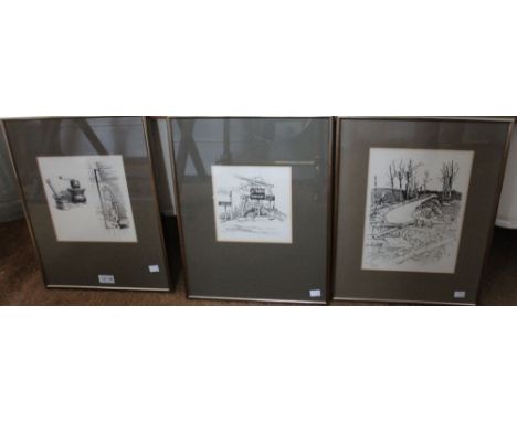Sydney Jones (1881-1966) Three framed prints, includes two of First World War interest, largest 28cm x 20cm, framed, mounted 