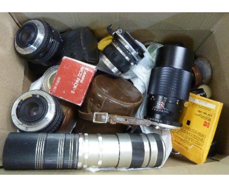 A collection of camera lenses