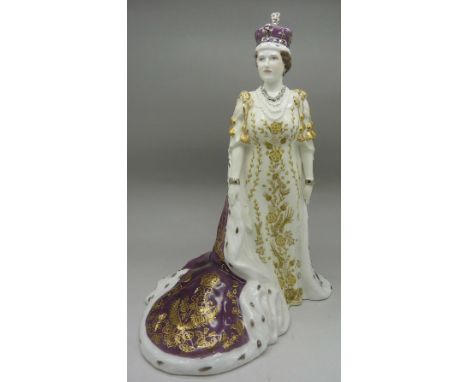 A Royal Worcester figure of H.M. Queen Elizabeth the Queen Mother in her Coronation Robes, limited edition