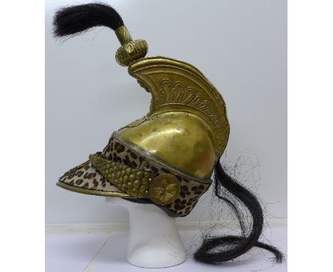 A French brass helmet, 19th Century