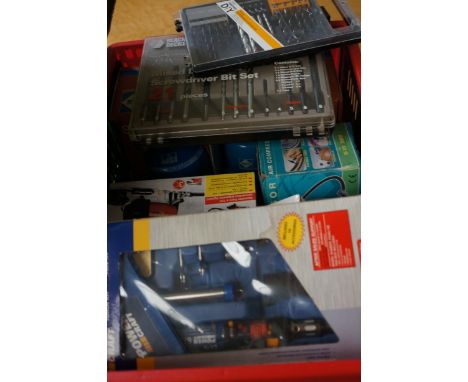 Box to include drill bit sets & other unused tools 