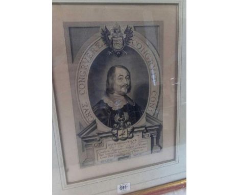 ANTIQUE PORTRAIT ENGRAVING OF JOANNES DE CRANE DATED 1648