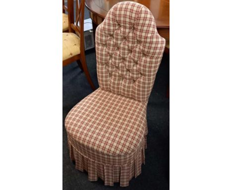 STRIPPED BUTTON BACK UPHOLSTERED BEDROOM CHAIR
