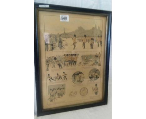 VICTORIAN HUMOROUS PRINT THE STORY OF A REGIMENTAL GOAT