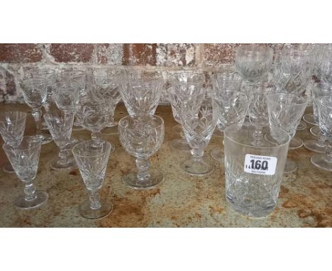 SHELF OF WINE GLASSES &amp; TUMBLERS