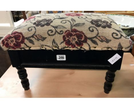 TAPESTRY TOP STORAGE FOOT STOOL