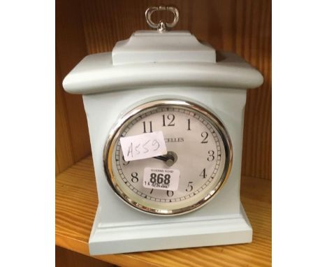 MODERN BLUE PAINTED MANTLE CLOCK