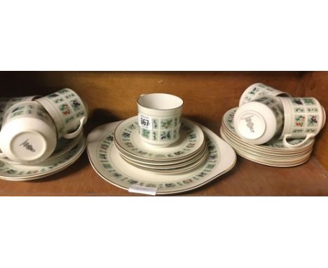 PART ROYAL DOULTON TAPESTRY TEA SERVICE (CUPS, SAUCERS, PLATES)