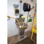 Stainless steel hand washing sink, with soap dispenser and paper towel dispenser, RIGGING FEE $50