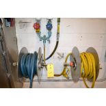 Strahman mixer valve and 2 each stainless steel hose reels, RIGGING FEE $75