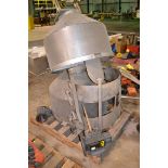 Lot of 2 stainless steel kettle dip basket with perforated sides, 34" diameter x 27" tall, with an